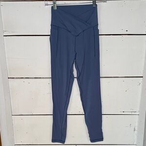 Offline By Aerie High Waisted Crossover Blue Leggings With Pockets Medium